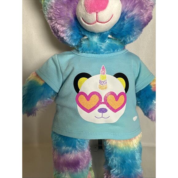 Build-A-Bear Rainbow Bear With Blue Shirt 2022 - Picture 2 of 9